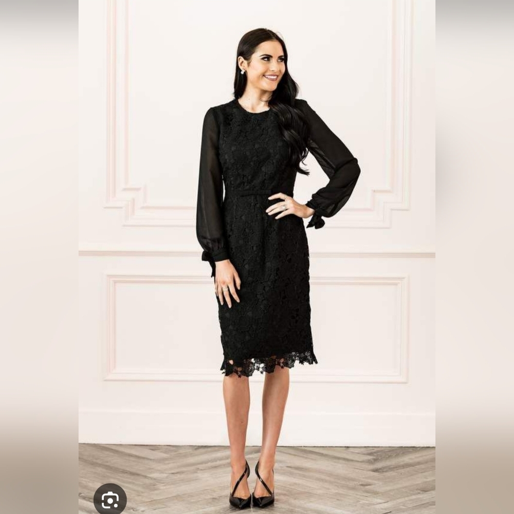 Rachel Parcell Black Lace Dress Small